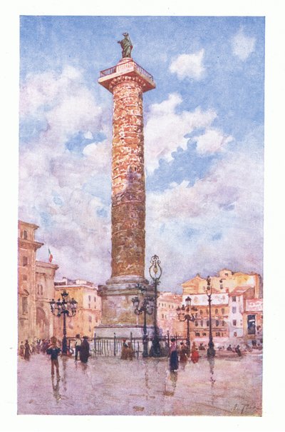 Column of Marcus Aurelius, Piazza Colonna by Alberto Pisa